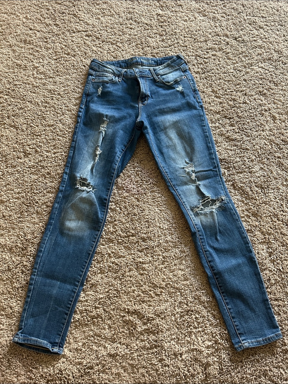 Old Navy Distressed Dark Blue Skinny Jeans